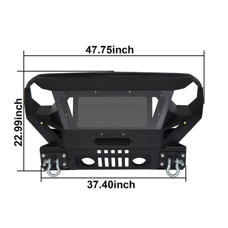 Load image into Gallery viewer, Hooke Road Bumper Front Bumper with Grill Guard and Winch Plate for Jeep Wrangler JK 2007-2018 BXG112 u-Box Offroad 10