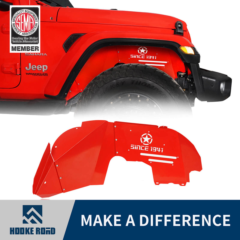 Load image into Gallery viewer, Hooke Road Jeep JL Front Inner Fender Liners for 2018-2021 Jeep Wrangler JL & 2020-2021 Jeep Gladiator JT Jeep Gladiator JT Front Inner Fender Liners BXG3026 1