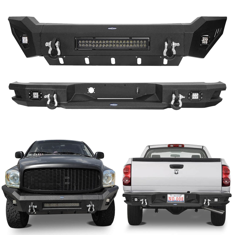 Load image into Gallery viewer, HookeRoad Ram 1500 Full width Front Bumper and Rear Bumper Combo for 2006-2008 Ram1500 BXG65016503-2
