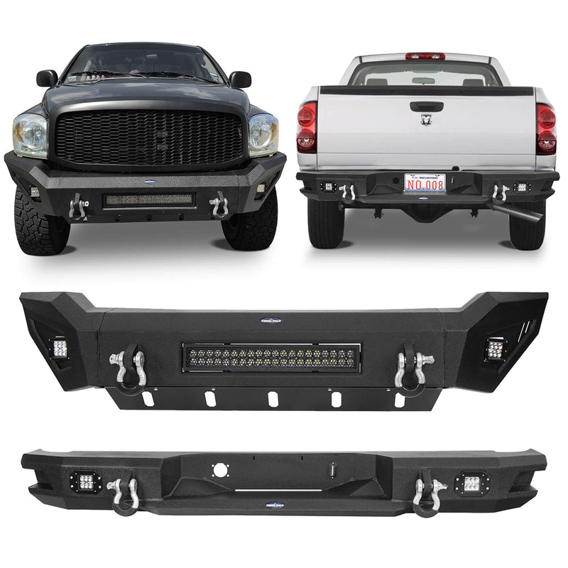 Load image into Gallery viewer, HookeRoad Ram 1500 Full width Front Bumper and Rear Bumper Combo for 2006-2008 Ram1500 BXG65016503-3