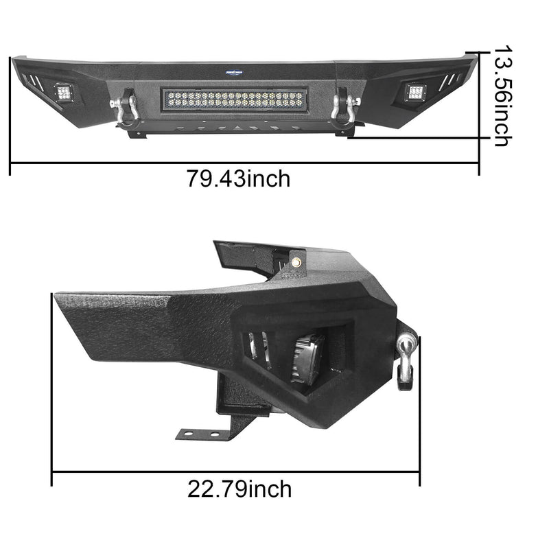 Load image into Gallery viewer, HookeRoad Full Width Front Bumper & Rear Bumper Combo for 2014-2021 Toyota Tundra b5001+b5003 10