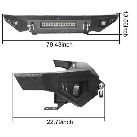 HookeRoad Full Width Front Bumper & Rear Bumper Combo for 2014-2021 Toyota Tundra b5001+b5003 10