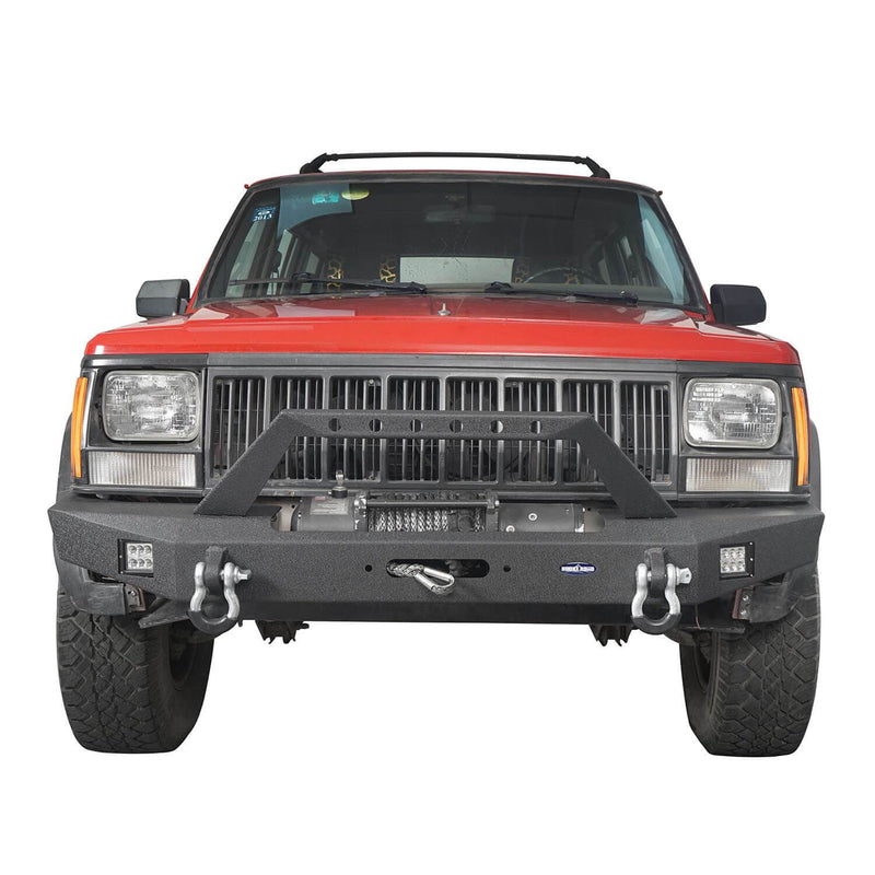 Load image into Gallery viewer, Hooke Road Destroyer Full Width Front Bumper w/ Winch Plate(84-01 Jeep Cherokee XJ)