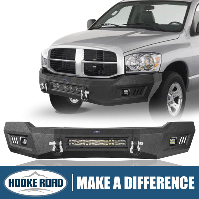 Load image into Gallery viewer, Hooke Road Ram 1500 Full Width Front Bumper w/LED Light Bar for 2006-2008 Ram 1500 BXG6500 1