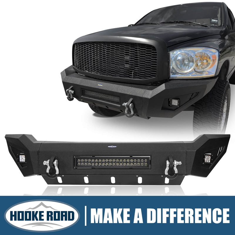 Load image into Gallery viewer, Dodge Ram 1500 Full Width Front Bumper Front Bumper with LED Light Bar for Dodge Ram 1500 BXG6501 1