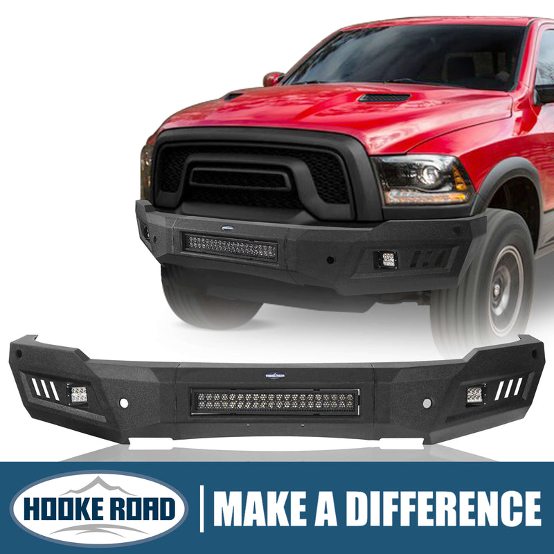 Load image into Gallery viewer, Dodge Ram 1500 Full Width Front Bumper HR Ⅱ Front Bumper w/LED Light Bar for Dodge Ram 1500 Rebel BXG6010 1