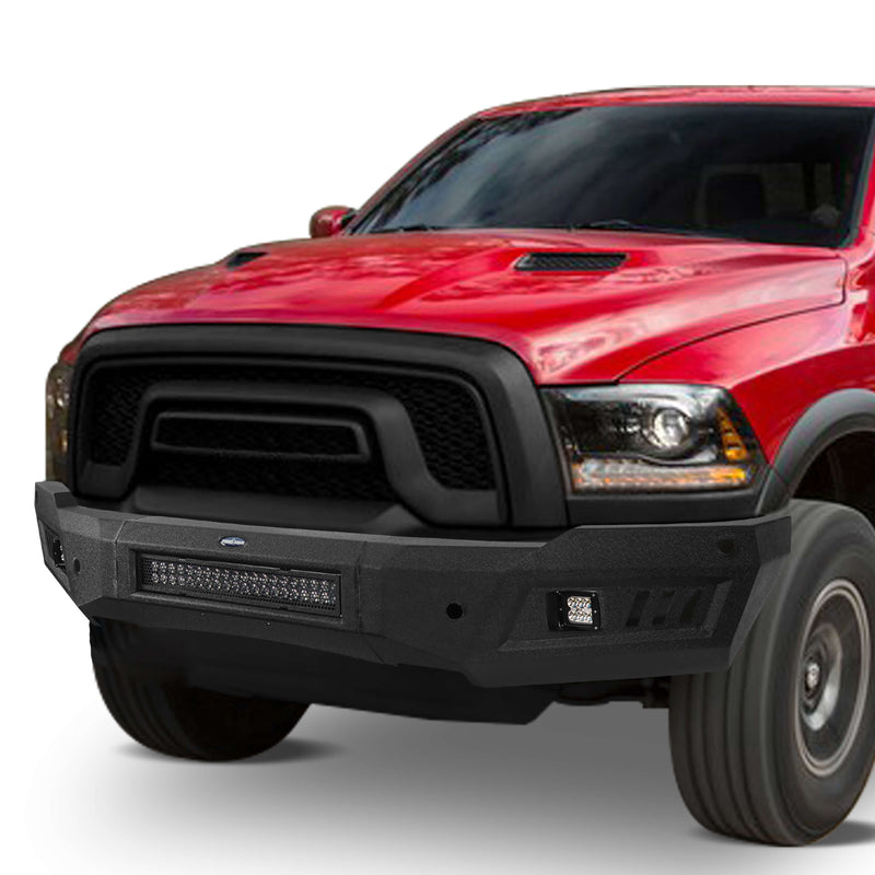 Load image into Gallery viewer, Dodge Ram 1500 Full Width Front Bumper HR Ⅱ Front Bumper w/LED Light Bar for Dodge Ram 1500 Rebel BXG6010 5