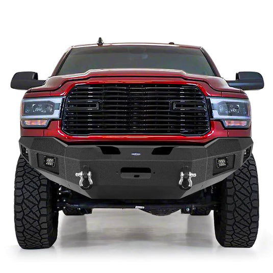 Dodge Ram 2500 Full Width Front Bumper DiscoveryⅠFront Bumper w/Winch Plate & LED Spotlights for 2019-2021 Dodge Ram 2500 BXG6300