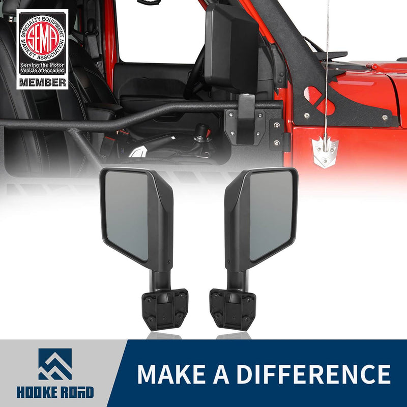 Load image into Gallery viewer, Hooke Road Half Door Side Mirrors for 1997-2020 Jeep Wrangler TJ JK JL & 2020 Gladiator JT u-Box Offroad MMR10016 1
