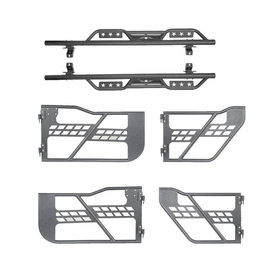 Hooke Road 4-Door Tubular Doors & Side Steps(18-25 Jeep Wrangler JL)
