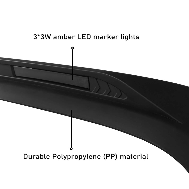 Load image into Gallery viewer, Hooke Road Hood Protector Stone Guard Jeep JK Hood Protector Hood Deflector with LED Lights for 2007-2018 Jeep Wrangler JK mmr20093 11