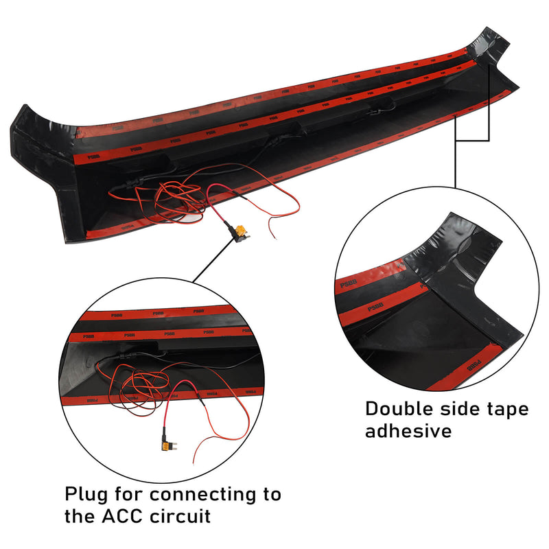 Load image into Gallery viewer, Hooke Road Hood Protector Stone Guard Jeep JK Hood Protector Hood Deflector with LED Lights for 2007-2018 Jeep Wrangler JK mmr20093 14