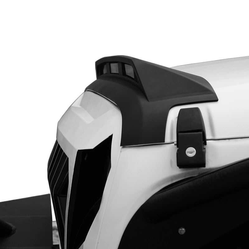 Load image into Gallery viewer, Hooke Road Hood Protector Stone Guard Jeep JK Hood Protector Hood Deflector with LED Lights for 2007-2018 Jeep Wrangler JK mmr20093 7