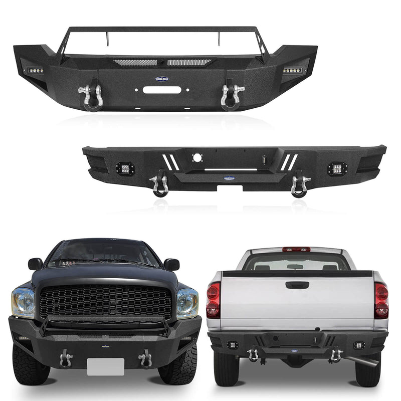 Load image into Gallery viewer, HookeRoad Ram 1500 Full width Front Bumper and Rear Bumper Combo for 2006-2008 Ram1500 BXG65026503-2