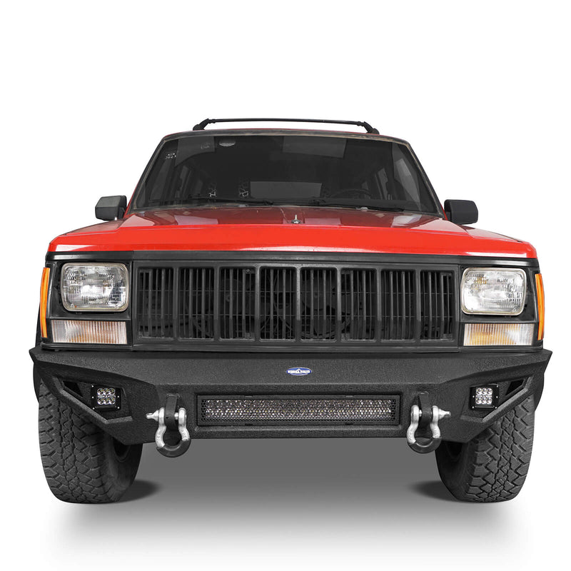 Load image into Gallery viewer, Jeep Cherokee XJ Front Bumper XJ Full Width Bumper with LED Light Bar for Jeep Cherokee BXG9032 3