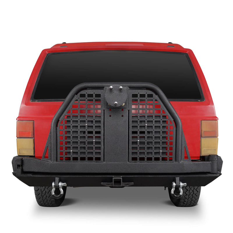 Load image into Gallery viewer, Rear Bumper w/ Swing Out Tire Carrier & Foldable Table(84-01 Jeep Cherokee XJ) - Hooke Road