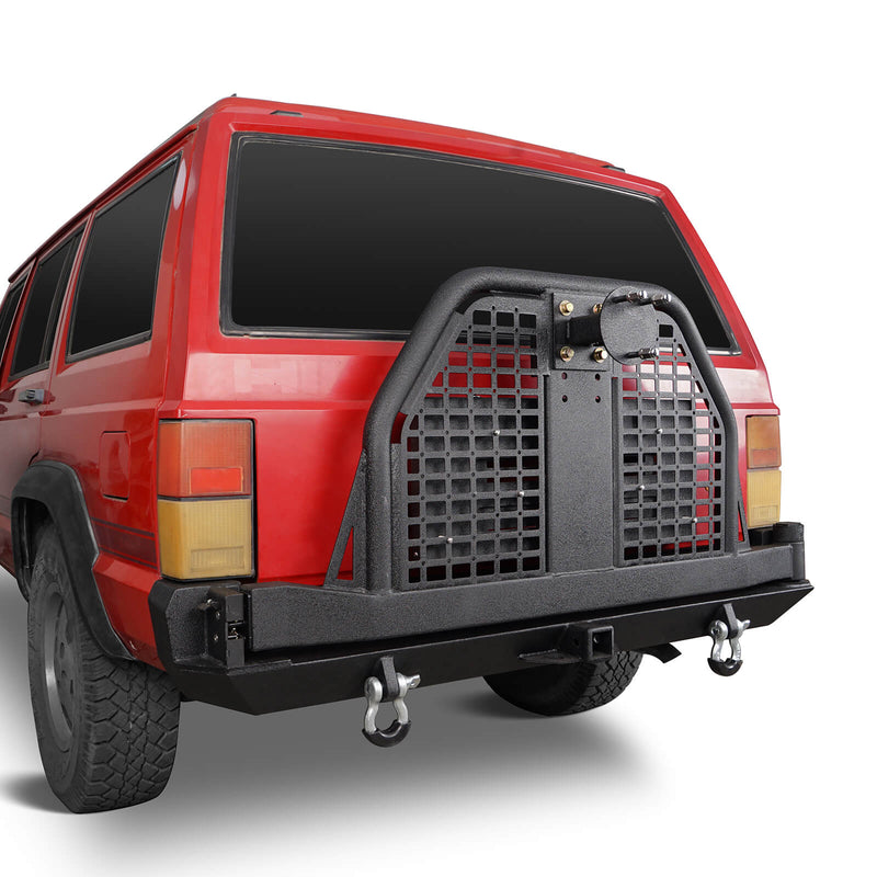 Load image into Gallery viewer, Rear Bumper w/ Swing Out Tire Carrier & Foldable Table(84-01 Jeep Cherokee XJ) - Hooke Road