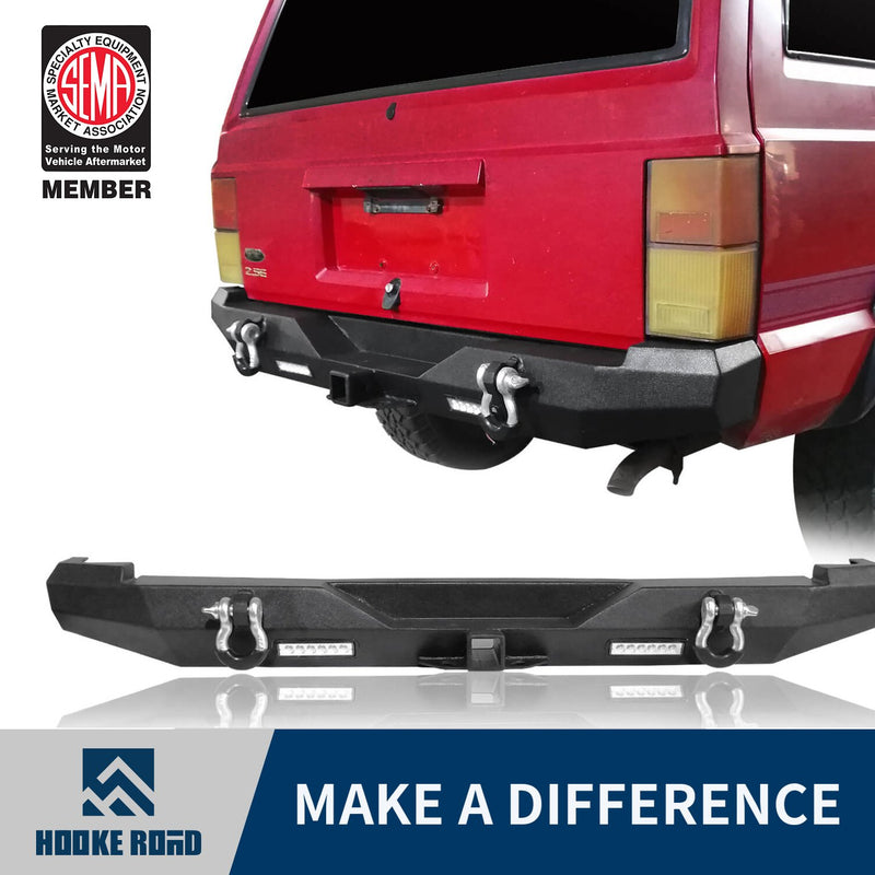 Load image into Gallery viewer, Hooke Road Destroyer Rear Bumper w/2 ¡Á18W LED Floodlights for Jeep Cherokee XJ 1984-2001 BXG321 u-Box Offroad 1