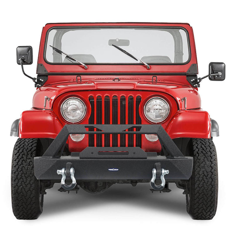 Load image into Gallery viewer, Hooke Road Jeep CJ Stubby Front Bumper with Winch Plate for 1976-1986 Jeep Wrangler CJ u-Box Offroad Jeep CJ Bumpers BXG9015 3
