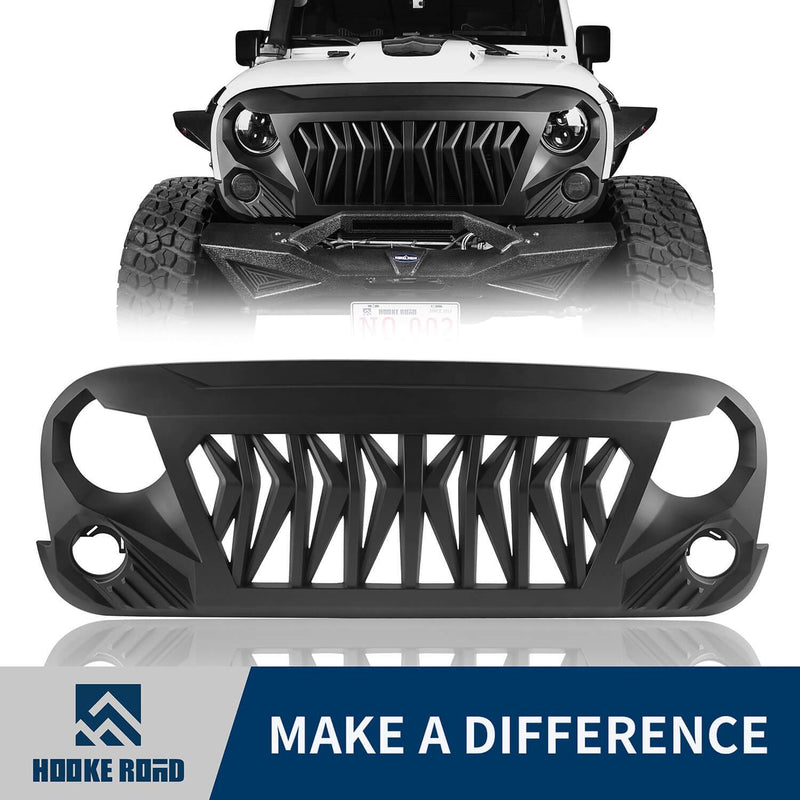 Load image into Gallery viewer, Hooke Road Jeep Gladiator Grille Vader Grille Matte Black Grill for Jeep Wrangler JK JKU 2007-2018 0278 u-Box Offroad 1