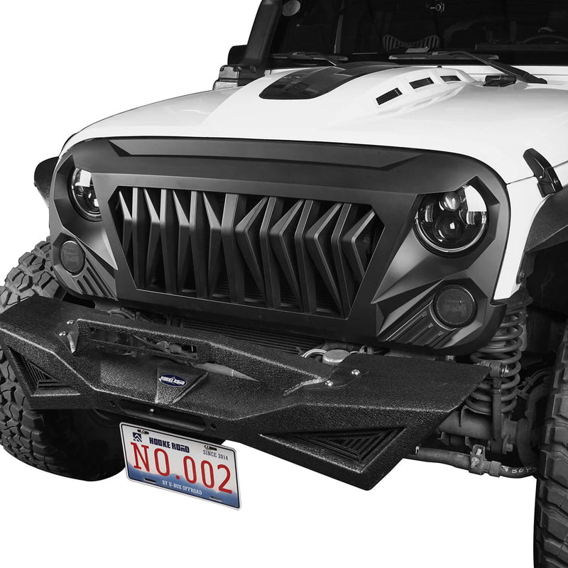 Load image into Gallery viewer, Hooke Road Jeep Gladiator Grille Vader Grille Matte Black Grill for Jeep Wrangler JK JKU 2007-2018 0278 u-Box Offroad 4