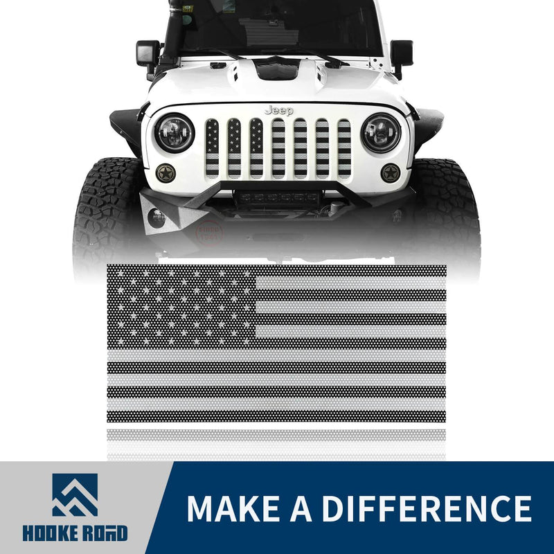 Load image into Gallery viewer, Hooke Road Jeep Grille Insert Front US American Flag Jeep Grille Insert Old Glory Grille Insert for Jeep Wrangler JK & JKU 2007-2018 MMR161 u-Box Offroad 1