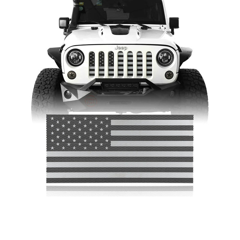 Load image into Gallery viewer, Hooke Road Jeep Grille Insert Front US American Flag Jeep Grille Insert Old Glory Grille Insert for Jeep Wrangler JK & JKU 2007-2018 MMR161 u-Box Offroad 2