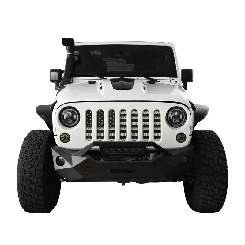 Load image into Gallery viewer, Hooke Road Jeep Grille Insert Front US American Flag Jeep Grille Insert Old Glory Grille Insert for Jeep Wrangler JK & JKU 2007-2018 MMR161 u-Box Offroad 4
