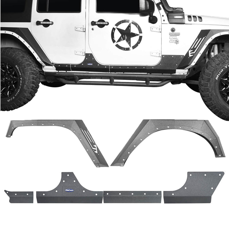 Load image into Gallery viewer, Hooke Road Jeep JK Armour Fender Flares Body Armor Cladding for Jeep Wrangler JK 2007-2018 BXG208BXG213 Jeep Accessories u-Box offroad 2