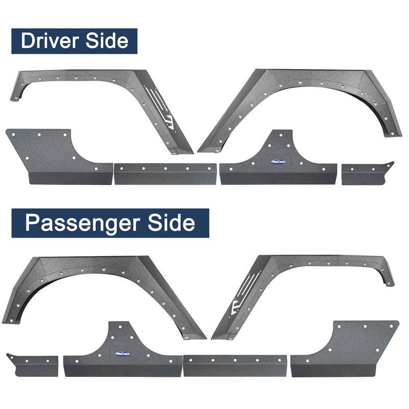 Load image into Gallery viewer, Hooke Road Jeep JK Armour Fender Flares Body Armor Cladding for Jeep Wrangler JK 2007-2018 BXG208BXG213 Jeep Accessories u-Box offroad 3