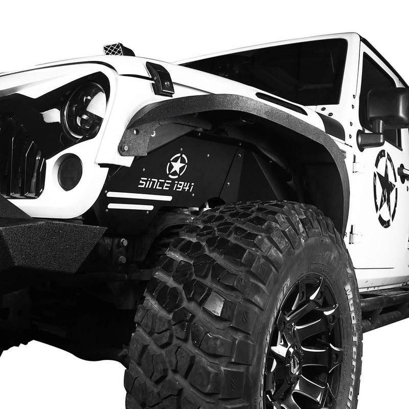 Load image into Gallery viewer, Hooke Road Jeep JK Front Rear Inner Fender Liners Flat Fender Flares for Jeep Wrangler JK 2007-2018 BXG007BXG223MMR1760 Jeep Exterior Parts Jeep JK Accessories u-Box offroad 11