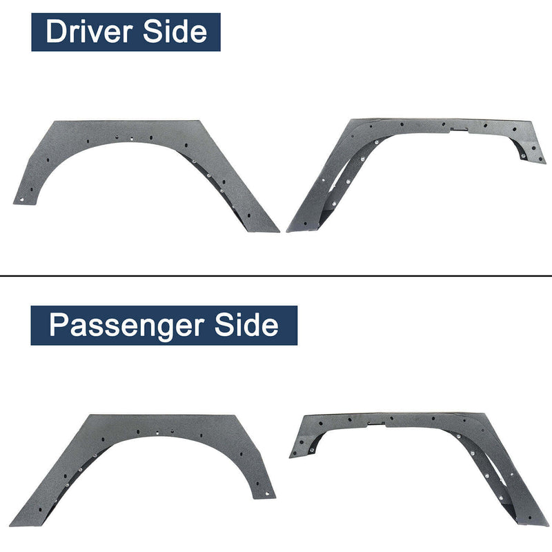 Load image into Gallery viewer, Hooke Road Jeep JK Fender Flares Armour Style Front and Rear Kit for Jeep Wrangler JK 2007-2018 BXG208 Jeep JK Metal Fenders Jeep JK Accessories u-Box offroad 6