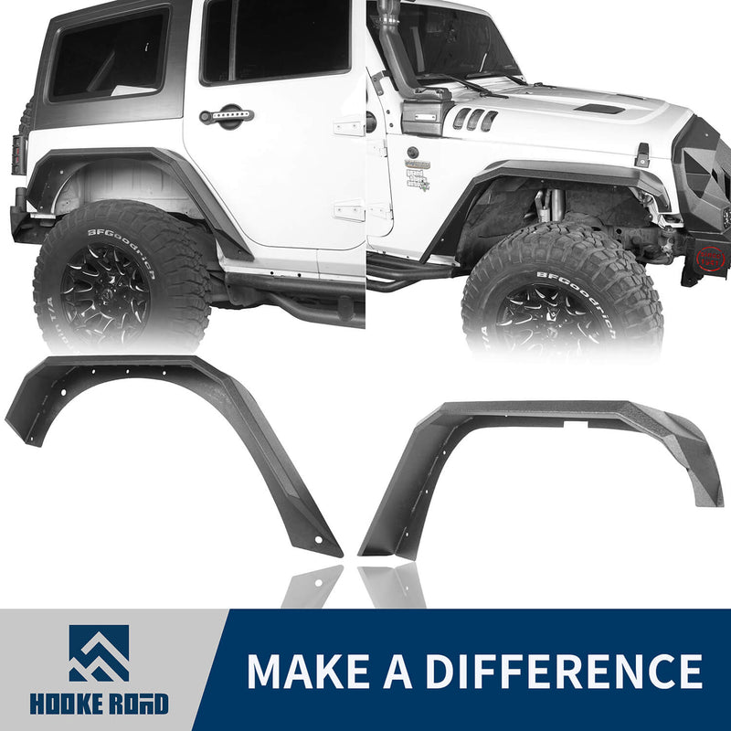 Load image into Gallery viewer, Hooke Road® Flat Tube Fender Flares(07-18 Jeep Wrangler JK)