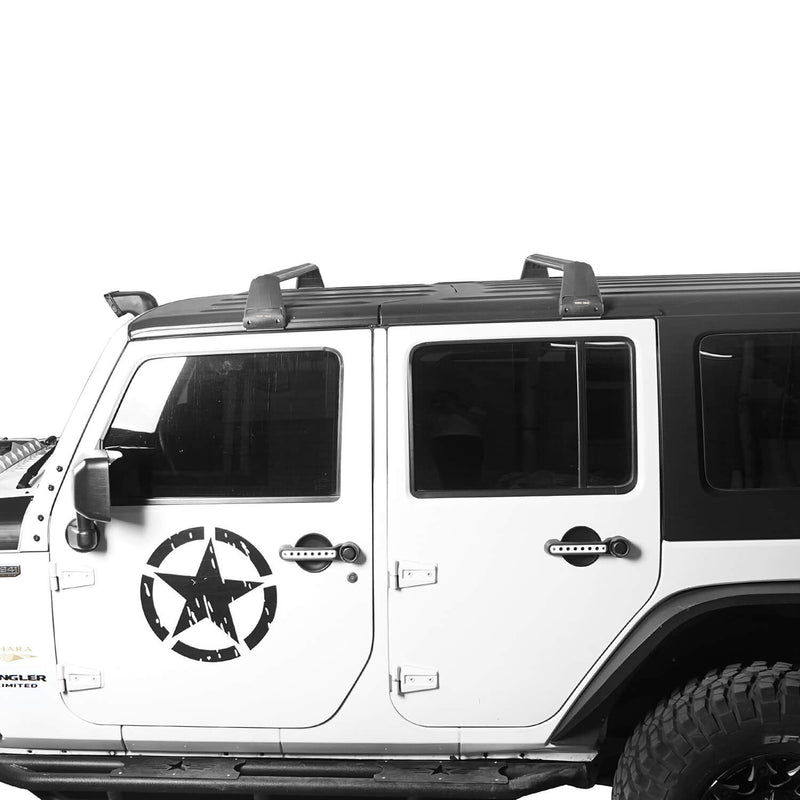 Load image into Gallery viewer, Hooke Road Flat Fender Flares & Black Cross Bars Roof Rack(07-18 Jeep Wrangler JK)