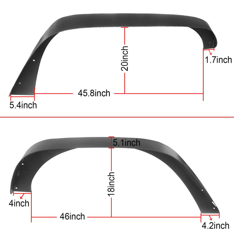 Load image into Gallery viewer, Hooke Road Opar Jeep JK Flat Fender Flares Steel Fender Flares for Jeep Wrangler JK 2007-2018 bxg224 u-Box Offroad 10