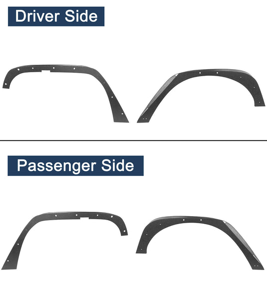 Hooke Road Flat Fender Flares & Front Inner Fender Liners(07-18 Jeep Wrangler JK)
