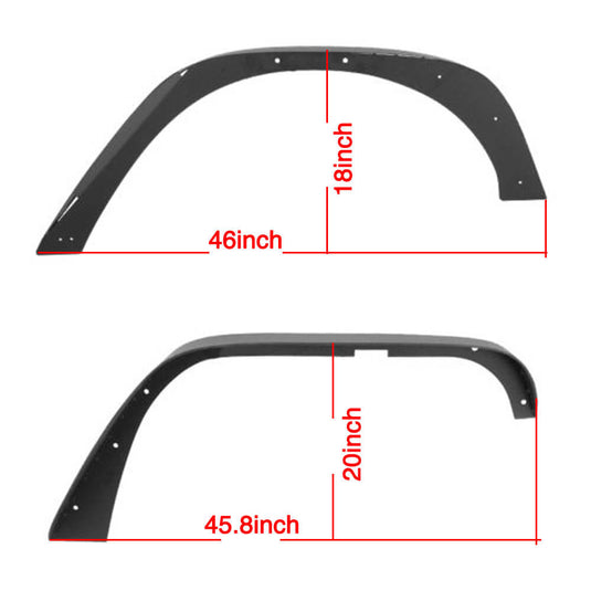 Hooke Road Flat Fender Flares & Front Inner Fender Liners(07-18 Jeep Wrangler JK)