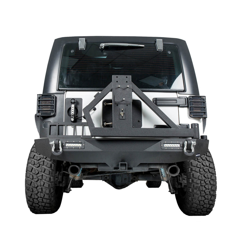 Load image into Gallery viewer, Hooke Road Different Trail Rear Bumper w/Tire Carrier & LED Floodlights(07-18 Jeep Wrangler JK)