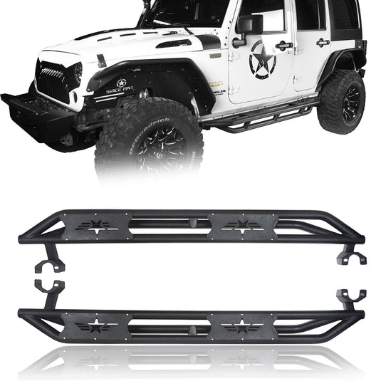 Hooke Road Jeep JK Running Boards and Tubular Half Doors Combo for Jeep Wrangler JK 2007-2018 BXG106136 Jeep JK Side Steps Jeep Tube Doors Jeep Half Doors 4