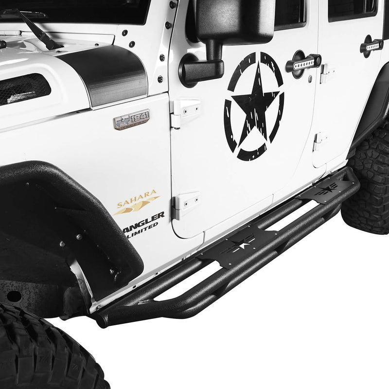 Load image into Gallery viewer, Hooke Road Jeep JK Running Boards and Tubular Half Doors Combo for Jeep Wrangler JK 2007-2018 BXG106136 Jeep JK Side Steps Jeep Tube Doors Jeep Half Doors 6