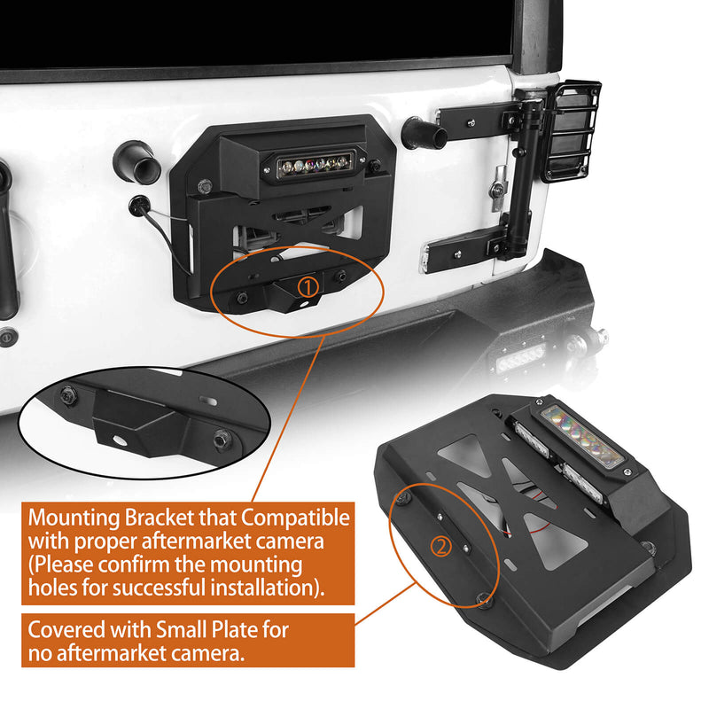 Load image into Gallery viewer, Hooke Road Jeep JK Spare Tire Delete License Plate for 1997-2006 Jeep Wrangler JK bxg20116 15