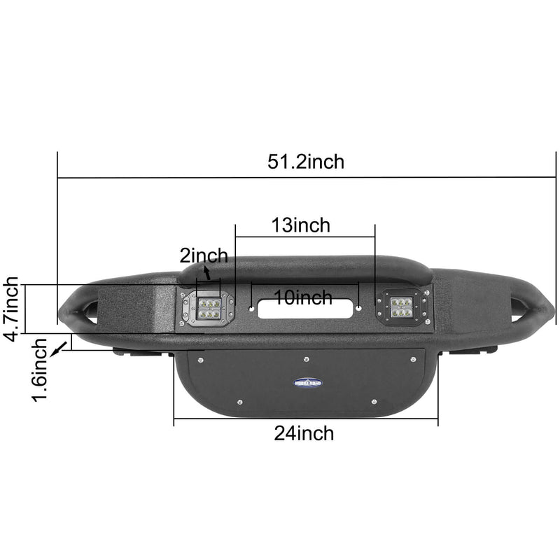 Load image into Gallery viewer, Hooke Road Jeep JK Stubby Front Bumper w/Winch Plate for 2007-2018 Jeep Wrangler JK BXG132 u-Box Offroad 12