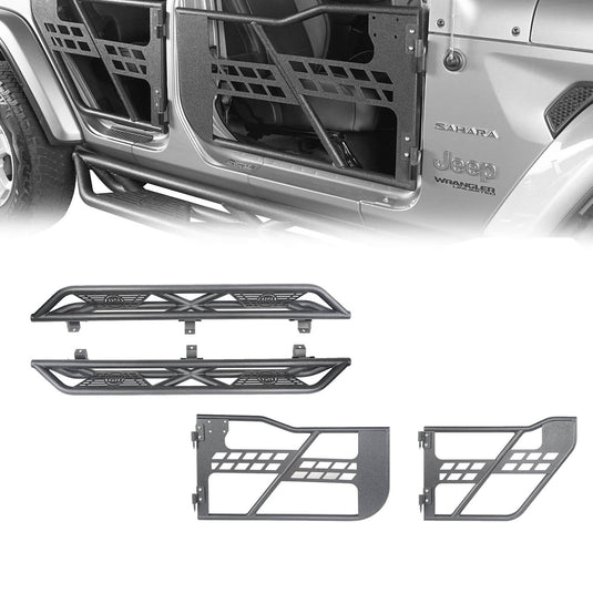 Hooke Road 4 Door Tubular Door & Running Boards(18-25 Jeep Wrangler JL)