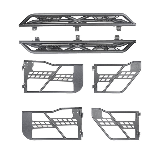 Hooke Road 4 Door Tubular Door & Running Boards(18-25 Jeep Wrangler JL)