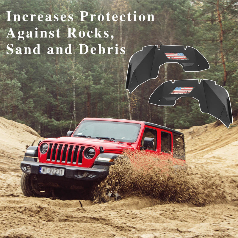 Load image into Gallery viewer, Jeep JL & JT Distressed National Flag Front Inner Fender Liners(18-22 Wrangler & 20-22 Gladiator ) - Hooke Road BXG.3037S 13