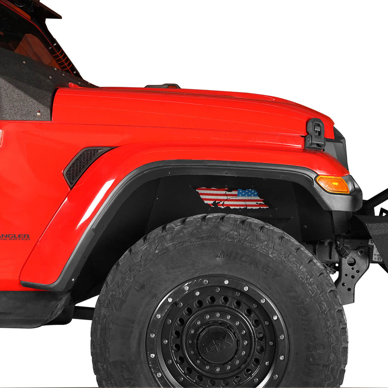 Load image into Gallery viewer, Jeep JL & JT Distressed National Flag Front Inner Fender Liners(18-22 Wrangler & 20-22 Gladiator ) - Hooke Road BXG.3037S 3