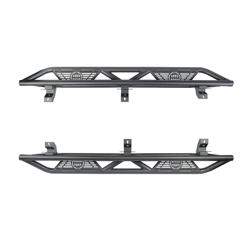 Load image into Gallery viewer, Hooke Road Jeep JL Side Steps 4-Door Running Boards Nerf Bars Rock Rails with Steps Rock Sliders for Jeep Wrangler JL BXG3006 15
