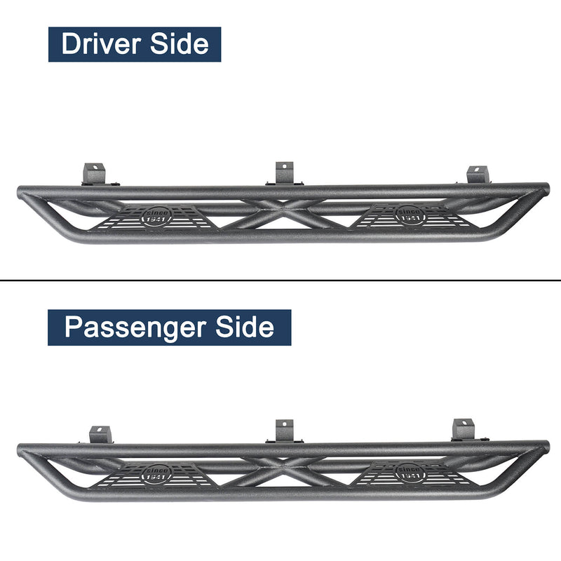 Load image into Gallery viewer, Hooke Road Tube Side Steps Running Boards w/"SINCE 1941" Logo(18-25 Jeep Wrangler JL 4 Door)