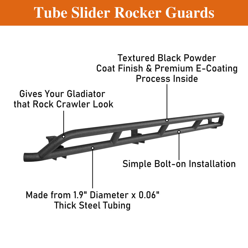 Load image into Gallery viewer, JEEP JT Tube Slider Rocker Guards(20-22 Gladiator) - Hooke Road BXG.7009-S 14