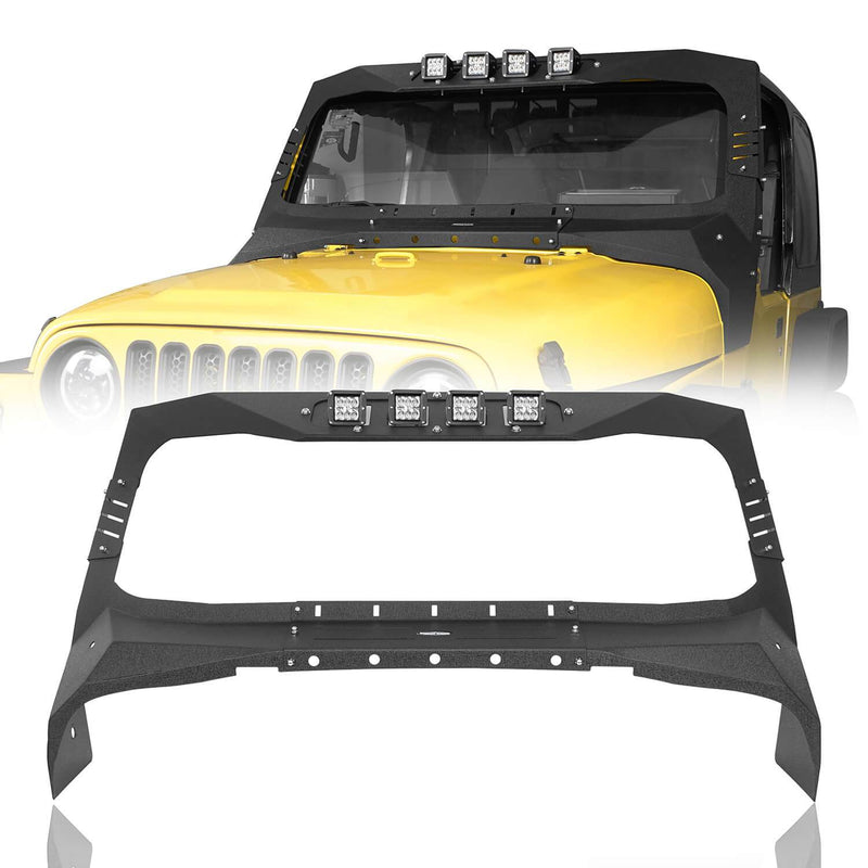 Load image into Gallery viewer, Hooke Road Jeep TJ  Front Bumper & Windshield Frame Cover for 1997-2006 Jeep Wrangler TJ bxg10171027 12